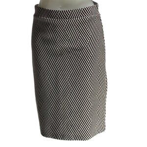 Maeve Anthropologie Black & White Zigzag Pencil Skirt Medium